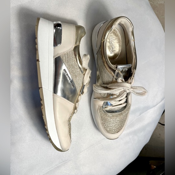 Michael Kors Shoes - Michael Kors Gold and Silver Tennis Shoes  6m